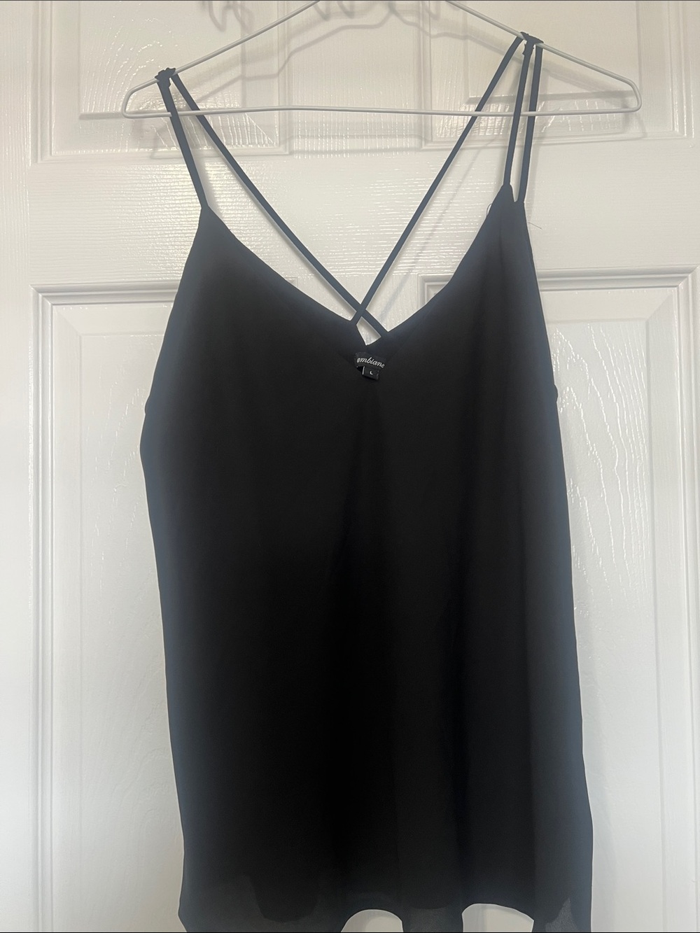 Ambiance Black Double-Strap V-Neck Cami